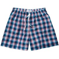 Love to Sleep Women's Check Pyjama Sleep Shorts in Turquoise | Size: 16