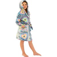 n Rainbow Hearts Fleece Dressing Gown
