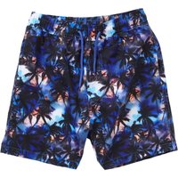 H2O Boy's Palm Print Swim Board Shorts in Black | Size: 11-12 Years