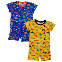 2 Pack Dinosaur Shortie Pyjamas