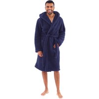 Just Essentials Men's Teddy Fleece Dressing Gown in Navy | Size: Small