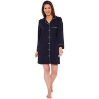 Love to Sleep Women's Soft Touch Piped Nightshirt in Black | Size: 16-18