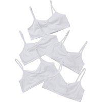 Just Essentials Girl's 5 Pack Crop Tops in White | Size: 9-10 Years