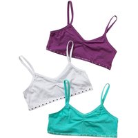 Just Essentials Girl's 3 Pack Crop Tops in Turquoise | Size: 8-9 Years