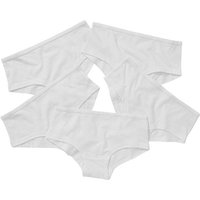 Just Essentials Girl's 5 Pack Plain Hipster Briefs in White | Size: 5-6 Years
