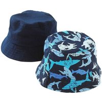 Hats Hats Hats Boy's 2 Pack Shark Summer Hats in Navy | Size: 3-6 Years