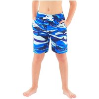 H2O Boy's Shark Swim Board Shorts in Royal | Size: 11 Years