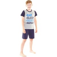 Bedlam Boy's Eat Sleep Game Pyjama Set in Navy | Size: 11-12 Years