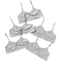 Just Essentials Girl's 5 Pack Crop Tops in Mid Grey | Size: 13 Years