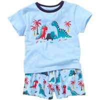 Lullaby Boy's Dinosaur Short Pyjama Set in Light Blue | Size: 12-18 m
