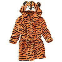 Animal Crazy Tiger Fleece Dressing Gown in Orange | Size: 6-7 Years