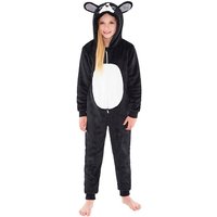 Animal Crazy French Bulldog Fleece Onesie in Jet Black | Size: 3-4 Years