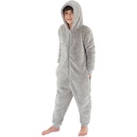 Bedlam Fluffy Fleece Onesie in Light Grey | Size: 13-14 Years