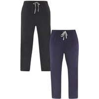 Just Essentials Men's Mens 2 Pack Jersey Pyjama Trousers in Navy | Size: 2XL