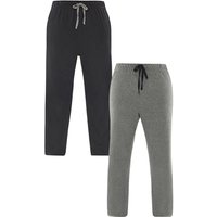 Just Essentials Men's Mens 2 Pack Jersey Pyjama Trousers in Black | Size: Large