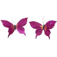 & Butterfly 13cm Painted Pack 12 Burgundy