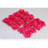 & Flower Rose Heads Paper 3.4cm Pack 20 Fuchsia