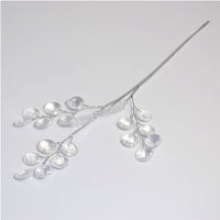 & Pick Crystal Leaf 3 Stem 1.2cm Pack 1 ClearSilver