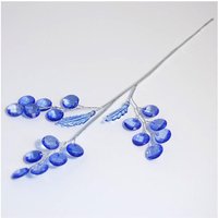& Crystal Leaf 3 Stem 1.2cm Pack 1 Sapphire BlueSilver