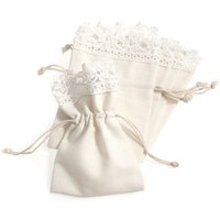 & Bag Cotton Lace Trim Ivory Pack 5