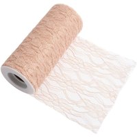 & LACE 10MX15CM Trim Lace 10m x 15cm Champagne Occasions Bulk 10MX15 cm