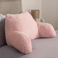 Teddy Fleece Bed Reading Cushion Pillow Arms Lumbar Support Light
