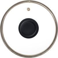 18cm Saucepan Lid Tempered Glass Lid Steam Vent Efficient Cooking Durable Replacement Lid Clear