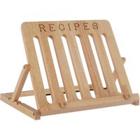 Orsina Adjustable Rubberwood Tropical Wood Cookbook Stand, Versatile Recipe Book Stand, Compact Stand For Cookbook in Natural