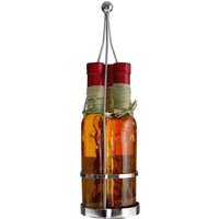 Small Oil Bottles Set 2 Clear Glass Stainless Steel Pour Spouts Ideal Serving Oil