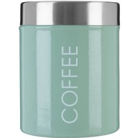 Enamel Coffee Canister Glossy Metal Storage Jar Airtight Lid Freshness Durable & Stylish Blue