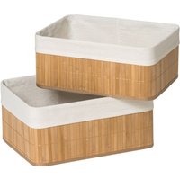 Orsina Set Of Two Kankyo Bamboo Storage Boxes in Natural