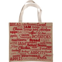 Orsina Green 'Food Stuff' Shopping Bag, nature friendly Reusable Tote With Bold Text & Sturdy Handles, Lightweight in Red