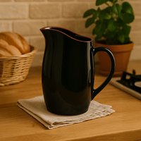 Orsina Calisto Glazed Terracotta Pitcher in Black