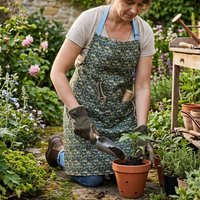 Durable Finchwood Gardening Apron Cotton Apron Adjustable Straps Protective PU Coating Apron