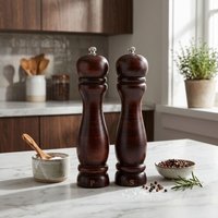 Orsina Natural Origins 20.3cm Walnut Colour Rubberwood Salt & Pepper Mill Set