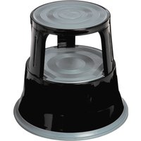 Orsina 2-Tier Black Step Stool, Dual-Level Design With Anti-Slip Treads & Sturdy Frame, Compact, Foldable