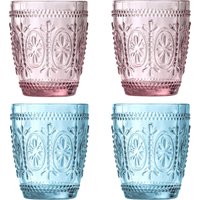 Stylish Set Four Glass Tumblers Comfortable Grip Tumbler Parties Easy Sipping Restaurant Tumbler