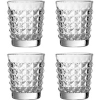 Set 4 Pyramid Glass Tumblers Embossed Glass Tumblers Set Stylish & Durable Glassware set