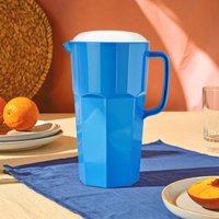 Orsina Dual Pouring Spout Blue 2000ml Pitcher, Sturdy Design Pitcher For House Parties, Anti Spill Twist Lid