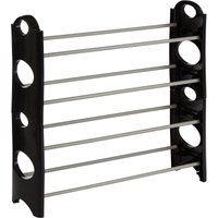 Orsina Stylish Black & Grey 4 Tier Shoe Rack, Durable Shoe Drawer Organiser, Versatile Shoes Stand For Home