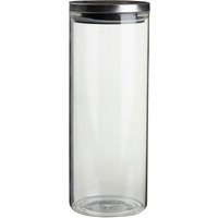 Orsina 1600ml Gold Lid Storage Jar, Clear Glass with Airtight Silicone Seal & Gold-Coloured Metal Lid in Silver