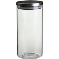 Orsina Freska 1300ml Storage Jar, Clear Glass with Airtight Silicone Seal & Metallic Lid in Silver