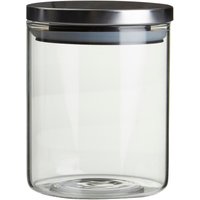 Orsina Freska 700ml Storage Jar, Clear Glass with Airtight Silicone Seal & Metallic Lid in Silver