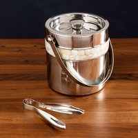 Orsina Mother Of Pearl Inlay Design Ice Bucket in Silver