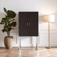 Orsina Contemporary Black Faux Shark Skin Small Cabinet, Compact Design Display Cabinet, Functional Side Cabinet