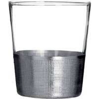Orsina Set of 4 Clear Glass Tumblers, Transparent Drinking Glasses, Cool-Toned Silver Drinkwares For Kitchen