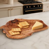 Orsina Natural Cedarwood Kora Serving Dish With Dotted Detail in Brown