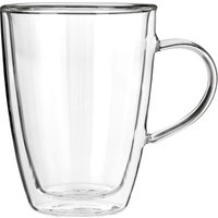 Orsina Premium Double Wall Glass Mug 330ml, Insulated Glass Coffee Mug, Non Slip Silicone Base Double Walled Mug in Clear
