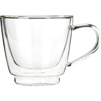Orsina Insulated Double Wall Glass Mug 190ml, Premium Glass Coffee Mug, Non Slip Silicone Base Double Walled Mug in Clear