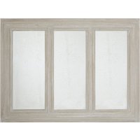 Orsina 3 Section Ash Wood Frame Wall Mirror, Luxurious Triptych Wall Mirror, Weathered Gold Finish 3-Panel Mirror in Natural
